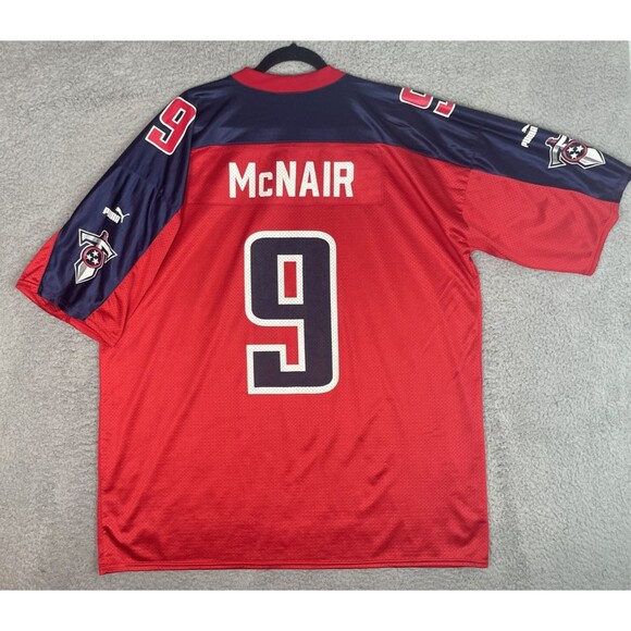 Vintage Puma Jersey Steve McNair #9 Tennessee Titans Mens 2XL 56 Red ALT NFL EUC - Picture 1 of 7